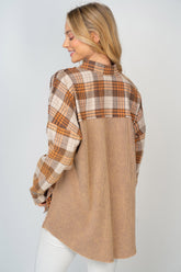 White Birch Full Size Contrast Plaid Button Down Shirt OutfitFlow